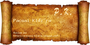 Pacsai Klára névjegykártya