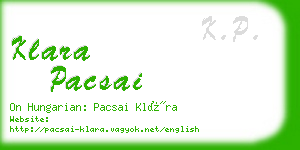 klara pacsai business card